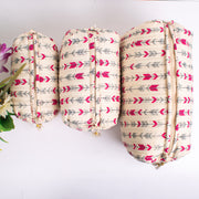 Assorted Makeup Bag, Indian Hand Block Printed Large Toiletry Bag, Waterproof Wash Bag, Cosmetic Bag, Travel Bag with Pockets, Jumbo Wash Bag